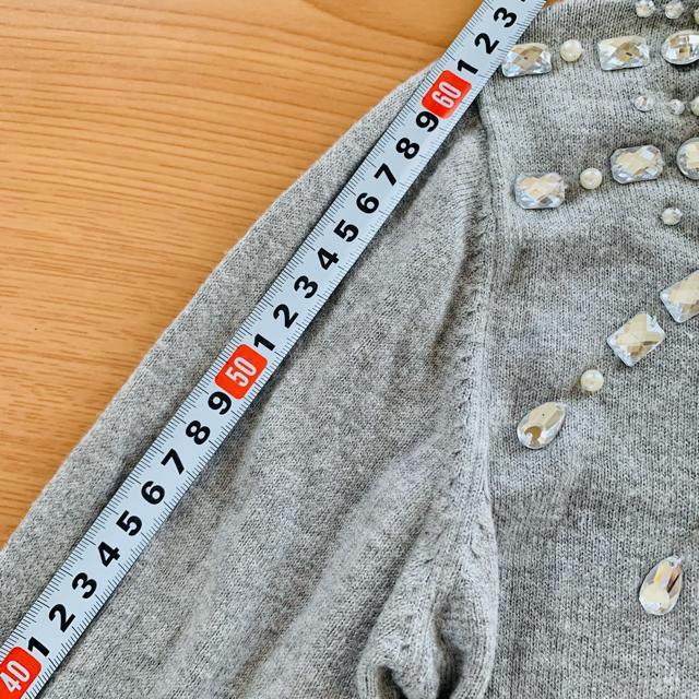 切手可 ビジュー付 トップス グレー < 女性ファッション 切手可 ビジュー付 トップス グレー < 女性ファッションの