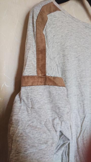 メランジ 杢ベージュ五分袖カットソー 日本製 Tシャツ < 女性ファッション  メランジ 杢ベージュ五分袖カットソー 日本製 Tシャツ < 女性ファッションの