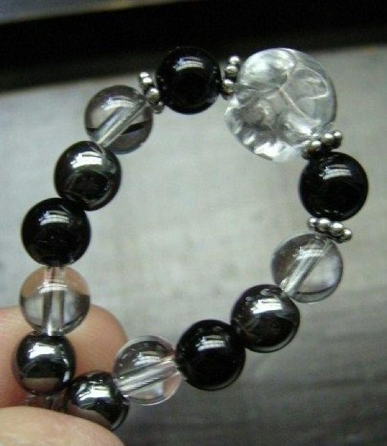 ☆即決☆スカル水晶xオニキスxヘマタイトストラップ < 家電/AV ☆即決☆スカル水晶xオニキスxヘマタイトストラップ < 家電/AVの