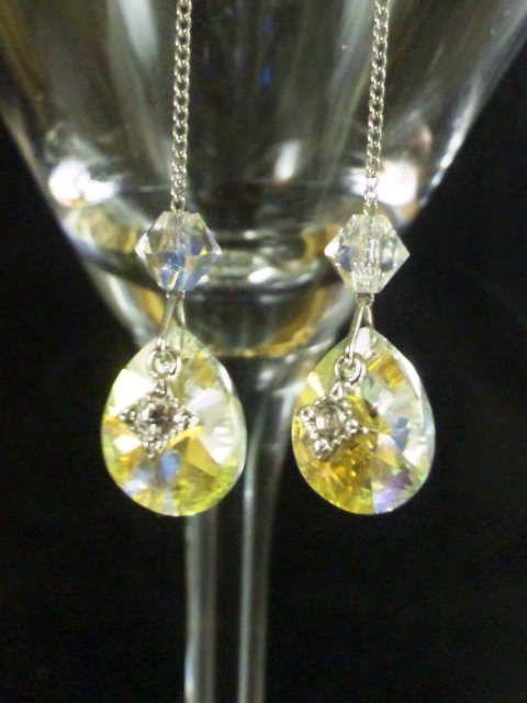 ハンドメイド★チャーム付きスワロビーズ使用ロングピアス★ < 女性アクセサリー/時計  ハンドメイド★チャーム付きスワロビーズ使用ロングピアス★ < 女性アクセサリー/時計の