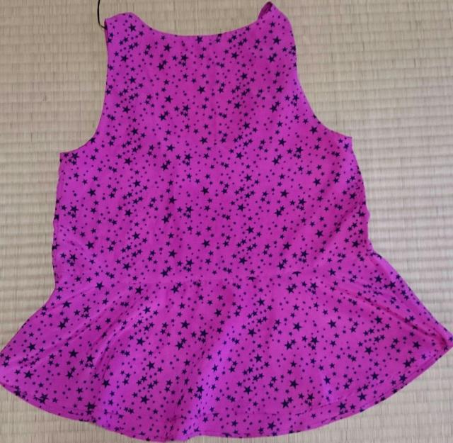 ピンク 黒 星柄 キャミソール 袖無しチュニック タンクトップ < 女性ファッション  ピンク 黒 星柄 キャミソール 袖無しチュニック タンクトップ < 女性ファッションの