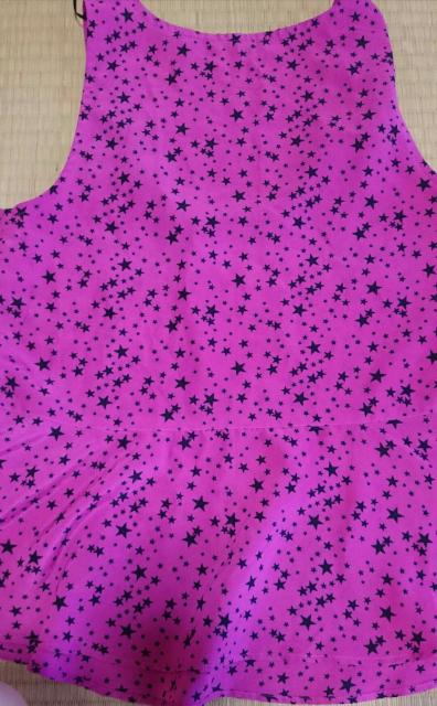 ピンク 黒 星柄 キャミソール 袖無しチュニック タンクトップ < 女性ファッション  ピンク 黒 星柄 キャミソール 袖無しチュニック タンクトップ < 女性ファッションの