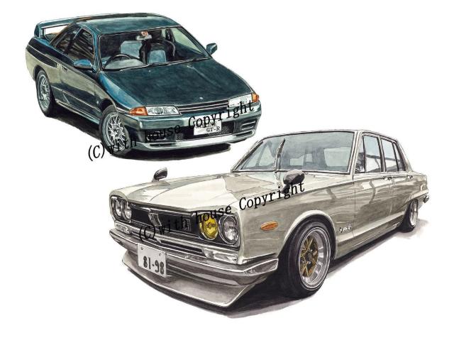 NC-1414スカイラインGT-R/GT限定版画サイン有額装済作家平右ヱ門 < 自動車/バイク NC-1414スカイラインGT-R/GT限定版画サイン有額装済作家平右ヱ門 < 自動車/バイク