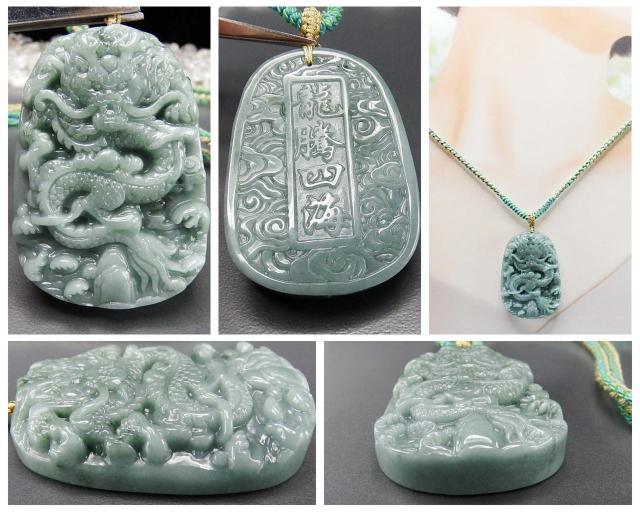 色合い良好ひすい本翡翠昇竜彫りペンダント木綿紐ネックレス龍騰四海 < 女性アクセサリー/時計  色合い良好ひすい本翡翠昇竜彫りペンダント木綿紐ネックレス龍騰四海 < 女性アクセサリー/時計の