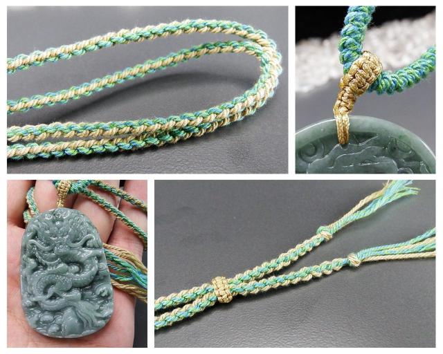 色合い良好ひすい本翡翠昇竜彫りペンダント木綿紐ネックレス龍騰四海 < 女性アクセサリー/時計  色合い良好ひすい本翡翠昇竜彫りペンダント木綿紐ネックレス龍騰四海 < 女性アクセサリー/時計の