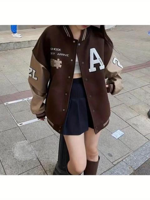 超お買い得3090円★レディース 裏地付き厚手ウィンターベースボールジャケット - ボタンフロントコート日本サイズM < 女性ファッション 超お買い得3090円★レディース 裏地付き厚手ウィンターベースボールジャケット - ボタンフロントコート日本サイズM < 女性ファッションの