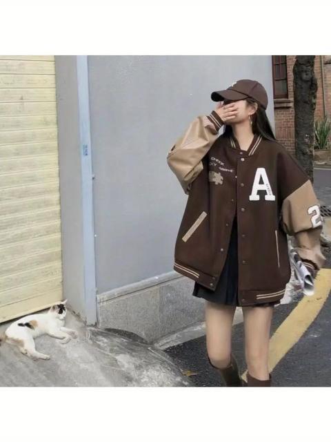 超お買い得3090円★レディース 裏地付き厚手ウィンターベースボールジャケット - ボタンフロントコート日本サイズM < 女性ファッション 超お買い得3090円★レディース 裏地付き厚手ウィンターベースボールジャケット - ボタンフロントコート日本サイズM < 女性ファッションの