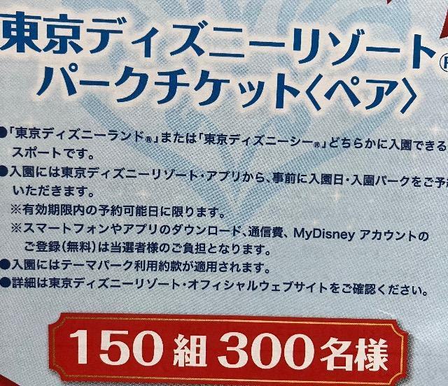 タイアップ☆ディズニーリゾートパークペアチケット/300名様3口 < チケット/金券 タイアップ☆ディズニーリゾートパークペアチケット/300名様3口 < チケット/金券の
