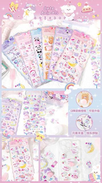 6���Z�b�g�IDIY ���K�V�[�� �Ղ��Ղ��V�[�� 3D�X�e�b�J�[ ���̃X�e�b�J�[ �Ղ�����V�[�� ���� �f�R�V�[�� �� �C���e���A/���C�t�� 