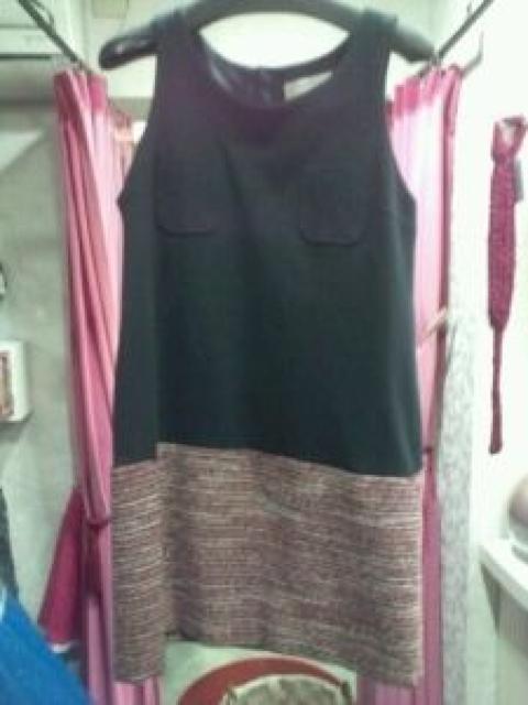 黒ノースリミニワンピースワインラメツイードバイカラーS7〜9号 < 女性ファッション  黒ノースリミニワンピースワインラメツイードバイカラーS7〜9号  < 女性ファッションの