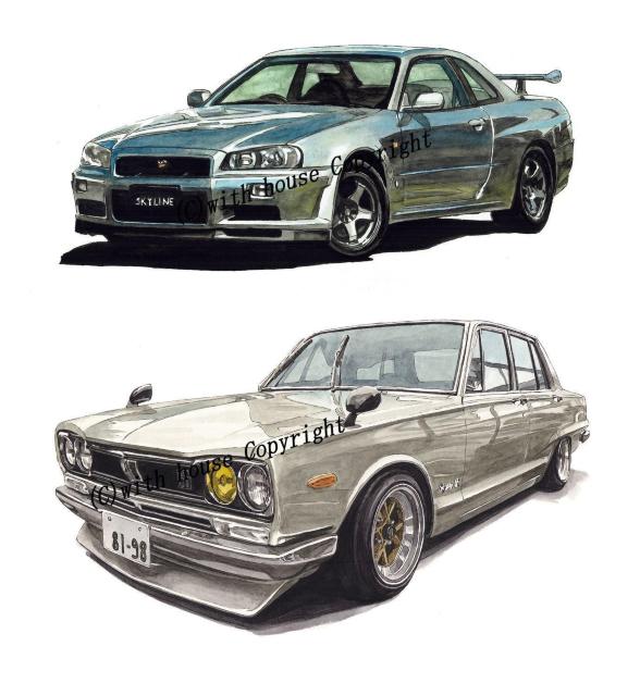 NC-1418スカイラインGT-R/GT限定版画サイン有額装済作家平右ヱ門 < 自動車/バイク NC-1418スカイラインGT-R/GT限定版画サイン有額装済作家平右ヱ門 < 自動車/バイク