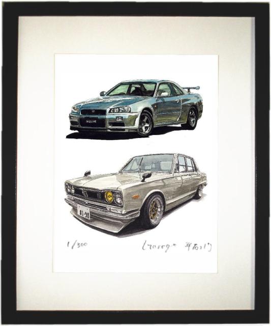 NC-1418スカイラインGT-R/GT限定版画サイン有額装済作家平右ヱ門 < 自動車/バイク NC-1418スカイラインGT-R/GT限定版画サイン有額装済作家平右ヱ門 < 自動車/バイク