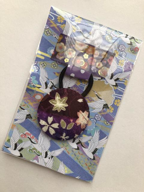 ハンドメイド ヘアゴム 特大 くるみボタン 和柄 < 女性ファッション  ハンドメイド ヘアゴム 特大 くるみボタン 和柄 < 女性ファッションの