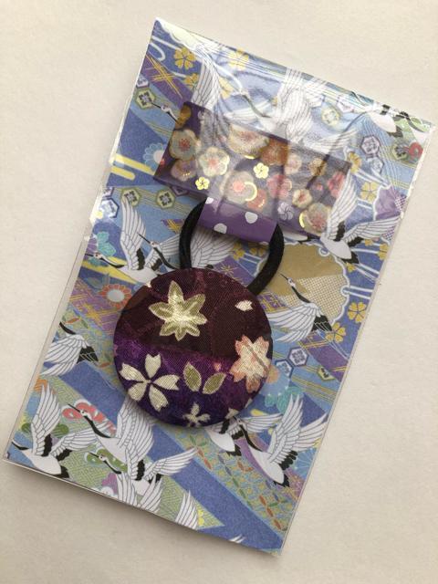 ハンドメイド ヘアゴム 特大 くるみボタン 和柄 < 女性ファッション  ハンドメイド ヘアゴム 特大 くるみボタン 和柄 < 女性ファッションの