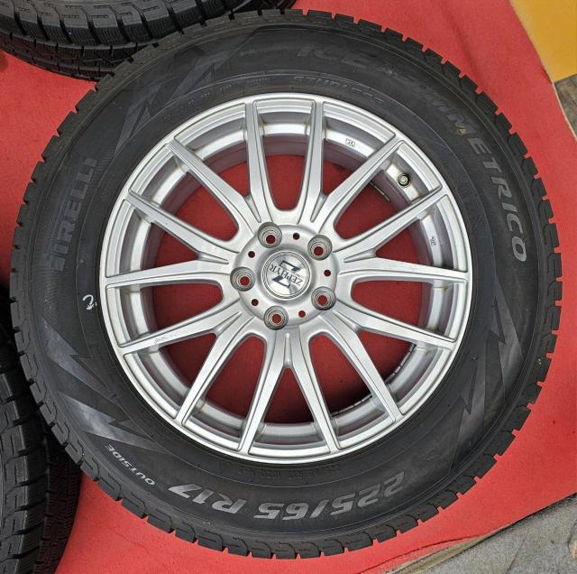 ZEPHYR社外アルミ17インチ 7J +48 114.3 スタッドレス ピレリ アイス4本セット 225/65R17 < 自動車/バイク ZEPHYR社外アルミ17インチ 7J +48 114.3 スタッドレス ピレリ アイス4本セット 225/65R17 < 自動車/バイク