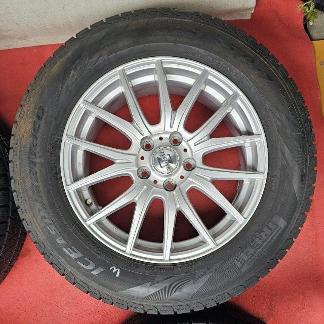 ZEPHYR社外アルミ17インチ 7J +48 114.3 スタッドレス ピレリ アイス4本セット 225/65R17 < 自動車/バイク ZEPHYR社外アルミ17インチ 7J +48 114.3 スタッドレス ピレリ アイス4本セット 225/65R17 < 自動車/バイク