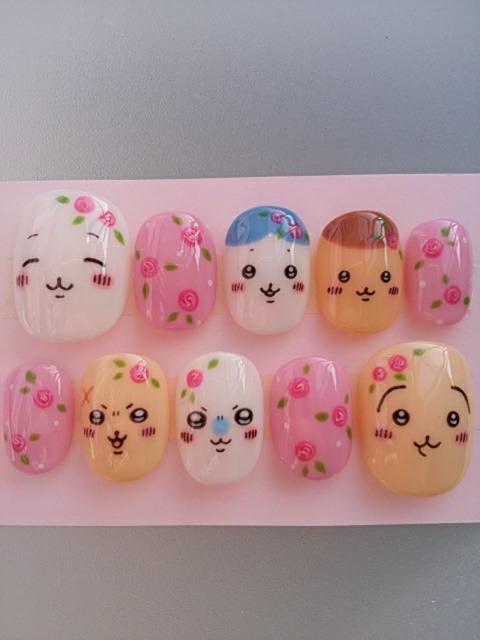 売り切り値下げ ジェルネイル アニマルフェイス&小花柄 ショート < 香水/コスメ/ネイル 売り切り値下げ ジェルネイル アニマルフェイス&小花柄 ショート < 香水/コスメ/ネイルの