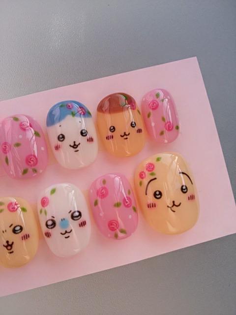 売り切り値下げ ジェルネイル アニマルフェイス&小花柄 ショート < 香水/コスメ/ネイル 売り切り値下げ ジェルネイル アニマルフェイス&小花柄 ショート < 香水/コスメ/ネイルの