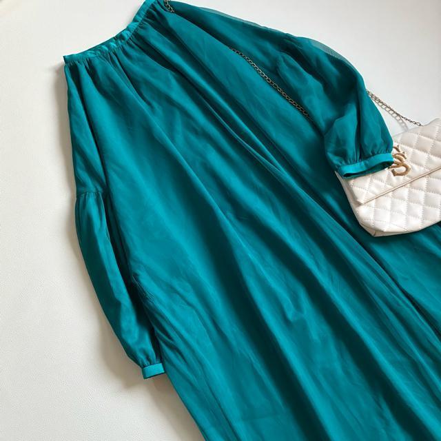 ◆美品◆スコットクラブ Bouchon◆マキシ丈チュールワンピースドレス◆緑 < ブランド ◆美品◆スコットクラブ Bouchon◆マキシ丈チュールワンピースドレス◆緑 < ブランドの