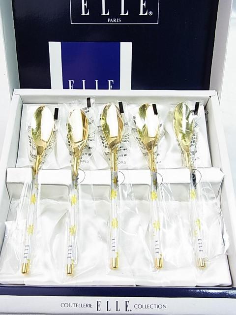 500円スタ【新品未使用】ELLE エル ラ・シテドゥー カフェスプーン ソレイユ5本セット 17℃焼き付けHVS仕上げ 箱有 < インテリア/ライフ 500円スタ【新品未使用】ELLE エル ラ・シテドゥー カフェスプーン ソレイユ5本セット 17℃焼き付けHVS仕上げ 箱有 < インテリア/ライフの