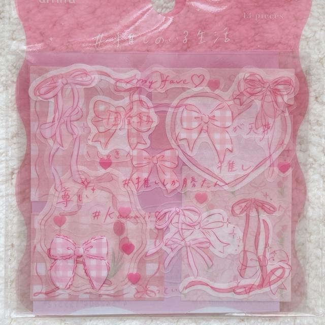 新品 推し活 リボン シール ステッカー デコ コラージュ シール帳 ピンク 桃色 N2m < インテリア/ライフ 新品 推し活 リボン シール ステッカー デコ コラージュ シール帳 ピンク 桃色 N2m < インテリア/ライフの