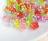 花ビーズ100個ボタン型オーロラ