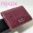 美品 PRADA プラダ レザー 二つ折り 財布 ワインレッド