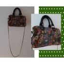 a.v.v アーヴェヴェ◆レトロ花柄 ラインストーン 2way ハンドバッグ ポシェット ショルダーバッグ ポーチ