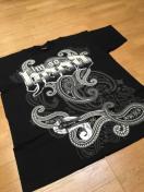LA直輸入  デザインプリント  HOOD  黒ペーズリー size2XL 豪華