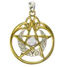 MM Vermeil Crescent Moon Pentacle Pend..