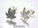 《New》<シルバー925*刻印入り>★ヘンプ/ガンジャ(マリファナ)デザイン ピアス