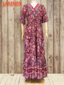 植物花柄ロングワンピ★アジアン★ワンピース★ロングワンピ