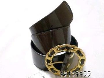 《New》Diva系★ゴージャス*エナメル太ベルト<ブラウン>