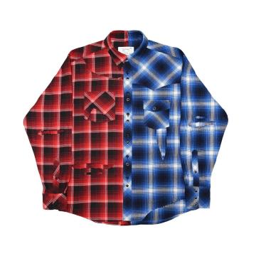 �V�i Rafu ���t Remake shirt �����C�N �`�F�b�N�V���c M �� �_���[�W���H �E�G�X�^�� �t�����l���V���c