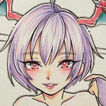 自作イラスト+ヴァンパイア+リリス+ハガキ