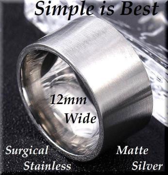 20号/幅12mm/平型リング指輪/ステンレス/シルバー/ペアにもsur01