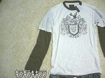 《New》スカルプリ★レイヤード*エンブレム・ロンTee<ホワイトL>