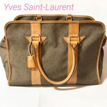Yves Saint-Laurent �C���E�T�����[���� PVC ���U�[ �{�X�g�� �o�b�O �u���E�� ���B���e�[�W