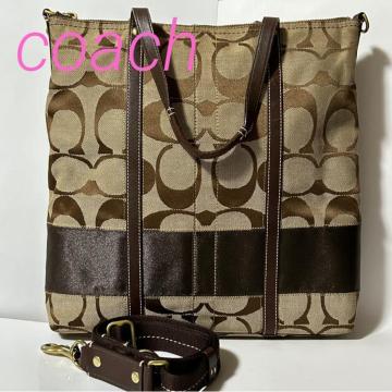 COACH �R�[�` 2WAY�o�b�O �V�O�l�`���[ �u���E�� �L�����o�X ���U�[ 11100 ���f�B�[�X