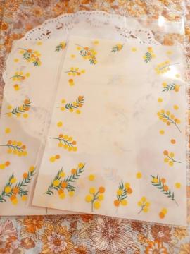 お裾分け☆ミモザ柄ラッピングバック2枚☆