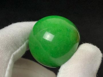 極美】天然 翡翠 大玉 約27mmオーバー 穴あき ビード パーツ 翡翠玉