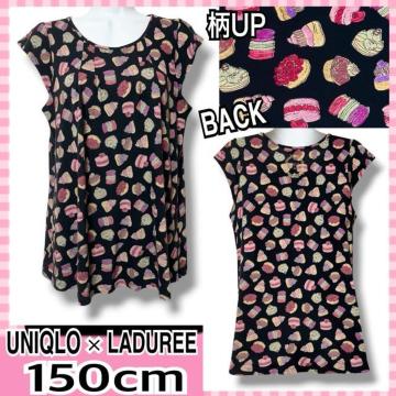 �yUNIQLO�~LADUREE/150�z�X�C�[�c���t�����`�X���[�u�J�b�g�\�[