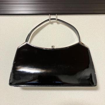 【アンティーク】【フォーマルバッグ】 エナメル × ハンドバッグ × がま口