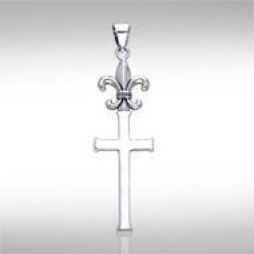PS Fleur De Lis with Cross Silvert[hX