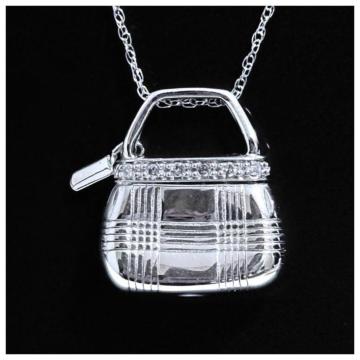 14K �z���C�g�S�[���h �n���h�o�b�O �f�U�C�� �l�b�N���X �_�C��