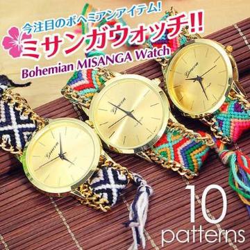 ボヘミアンスタイル腕時計 ブレスレット Watch ミサンガウォッチ