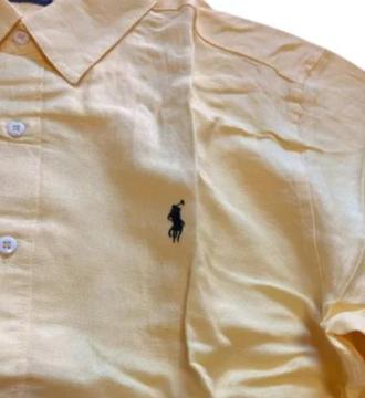 ポロ・ラルフローレン フィット  ボタンダウン  長袖  シャツ  イエロー  メンズ ※サイズ2XL