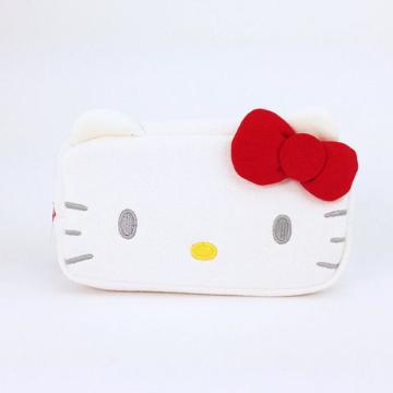 【キティ】可愛い♪コスメ.デジカメ.筆記具.小物入 スウェットフェイス スクエアポーチ