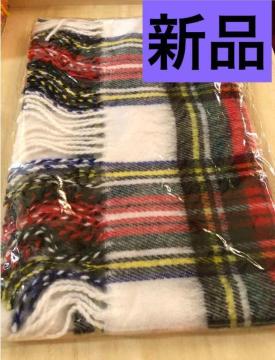 【新品】チェック柄 マフラー 日本製