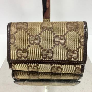 GUCCI GG�� 6�A�L�[�P�[�X �u���E�� ���F �R���p�N�g �O�b�`
